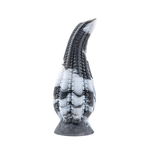 Dakken Tentacle Suction Cup Fantasy Dildo - Black/White Marble Design - Handmade in The USA - Adult Toys, Sex Toys (XL)