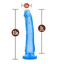 Load image into Gallery viewer, Blush Sweet N Hard 6 - Realistic 8.5 Inch Long Dildo - 2&quot; Thick - Sturdy StrapOn Compatible Suction Cup For Hands Free Play - Body Safe - Soft Lifelike Adult Sex Toy for Men Women Couples - Clear Blue
