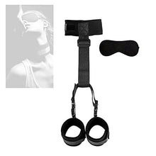 Load image into Gallery viewer, Sex Blindfold for Adult Couple Adjustable Bed Restraints Adult Bondage Set Back Restraining Neck to Wrist Sex Bondage Set with Eye Mask Women Submissive Kit
