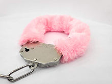 Load image into Gallery viewer, JASINCESS Plush Handcuffs with Keys Toy Handcuffs Stage Costume Props (Pink)
