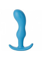 Doc Johnson Mood - Naughty 2 - Silicone Anal Plug - Small - 3.4 in. Long and 0.9 in. Wide - Tapered Base for Comfort Between The Cheeks - Small - Blue