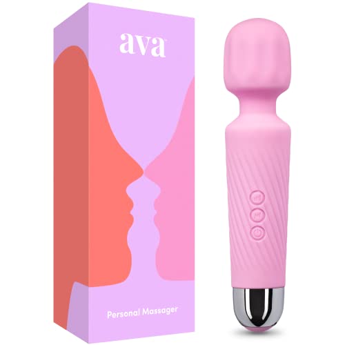 Rechargeable Vibrator Wand - 20 Patterns & 8 Speeds - [ G Spot Vibrators ] Clit Vibrator | Sex Toys | Vibrator for Her Pleasure | Personal Wand Massager | Quiet & Small Female Adult Toys - Light Pink