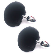 Load image into Gallery viewer, Tail Fur Furry Rabbit Tail Plug Stainless Steel Tail Plug Adult for Women Men Cospaly Game
