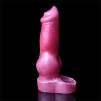 Silicone Penis Sleeve Enlarger Male Penis Extension Sleeve with Cock Ring, Realistic Dog Knot Penis Sheath Cock Extender Sleeve Adult Sex Toys (Red)