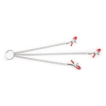 Load image into Gallery viewer, Nipple Clamps, Nipple Clamps for Pleasure Sex, Non Piercing Nipple Rings with Chain, Adjustable Nipple Clips, Nipple Clamps for Sex Pleasure, Suitable for Adult Role Playing Games (Red)
