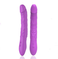 Automatic Rotational Vibrator Swing Double-Head Vibrating Massage Stick Female G-spot Stimulation Clitoris Silicone Simulation Dildo-Purple