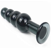 Load image into Gallery viewer, Epichao Black Graduated Anal Bead Plug Crystal Butt Bead Plug Glass Anal Trainer Toy
