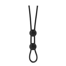 Load image into Gallery viewer, Stay Hard Silicone Double Lasso Loop C Ring and Ball Cinch - Strong, Stretchy - Increase Stamina - Harder Erections - Convenient Dual Quick Release Locks - Male Penis Enhancing Sex Toy For Men - Black
