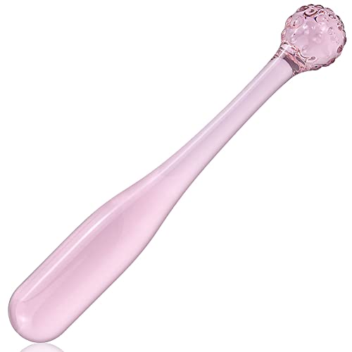 Crystal Anal Butt Plug Sex Toy Pink Glass Pleasure Wand Anal Plug Trainer Double-Ended Anus Butt Plug Penis for Couples Women Men G-spot Stimulation Prostate Massager Anal Sex Play Dildo