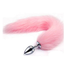 Load image into Gallery viewer, Ladies Cosplay Fox Tail, Plush Sex Toy Cat Wolf Fox Tail Accessories, Metal Butt Plug Tail Cover for Cosplay Anime Sexy and Cute (Grey)
