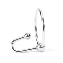 Load image into Gallery viewer, Stainless Steel Penis Cock Rings with Urethral Sounds Ball Male Erotic Penis Ring Adult Supplies (1.38 Inches)
