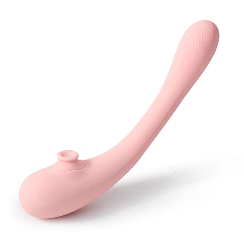 Adult Sex Toys Vibrator for Women - 2in1 Vibrating & Sucking G Spot Vibrators, Flexible Clitoral Stimulator Dildo with 9 Modes Vibrating Massager for Couples Sex Play