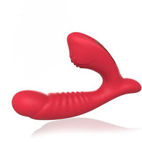 G Spot Portable Suction Toy Vibrator for Double Stimulation with Strong Hand-Free Play Licking Pleasure Adult Toy Male & Female, Couples, Red