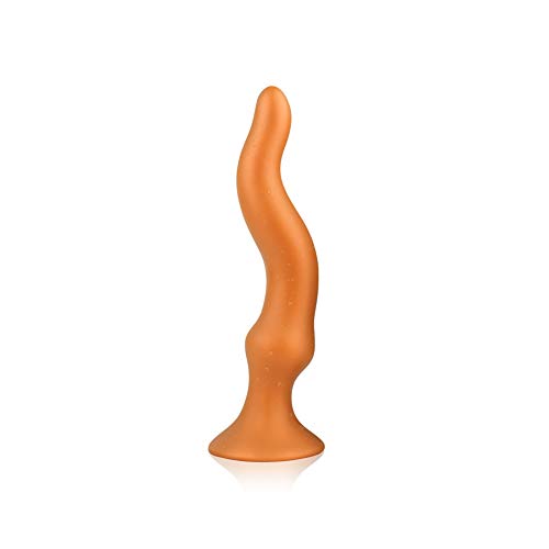 Long Anal Plug Dildo with Strong Suction Cup Soft Liquid Silicone Butt Plug Vaginal Stimulation Prostate Massage for Beginner Advanced Players Sex Factory (S)