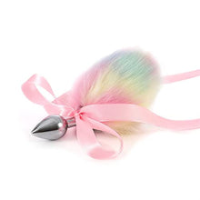 Load image into Gallery viewer, DYWHTY Metal Small Cute Rabbit Bunny Headband Pink Silk Fox Tail Ball Anal Bead Butt Plug Set Sex Toy Cosplay Game (Color : Light Yellow)
