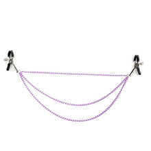 Load image into Gallery viewer, Xiaoki Adjustable Nipple Clips Clamps for Couple, Non-Piercing Stainless Steel Nipple Clips, Purple Pressure Breast Clamps Nipple Toy for Role Play Game (A5)
