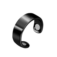 Load image into Gallery viewer, Ring MenLasting Adjustabl Opening Magnet Copper Stainless Elegant Ring Steel Therapeutic Ring Set for (Black, One Size)
