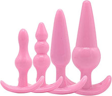 Load image into Gallery viewer, Butt Plug Plastic Anal Plug Trainer Kit for Comfortable Long-Term Wear Anal Trainer Set from Beginners to Advanced Player Adult Anal Training Toy Sex Toys Pink 4PCS
