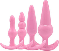 Butt Plug Plastic Anal Plug Trainer Kit for Comfortable Long-Term Wear Anal Trainer Set from Beginners to Advanced Player Adult Anal Training Toy Sex Toys Pink 4PCS