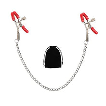 Load image into Gallery viewer, MONEYN Nipple Clamps with Metal Chain, Adjustable Breast Clamps for Women Men, Non Piercing Nipple Clips for Women Men Pleasure (Red)
