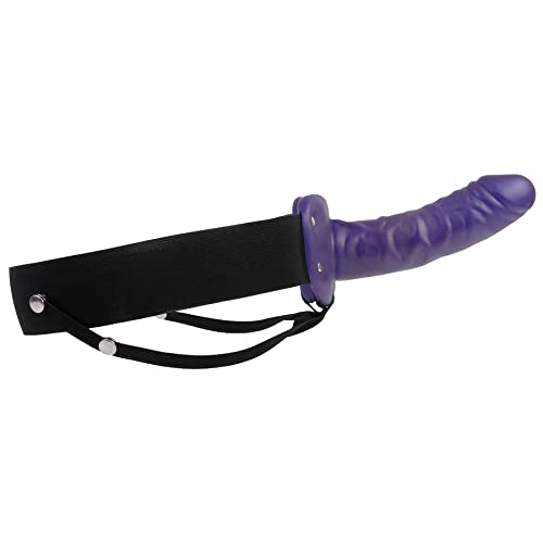 Adam & Eve Universal Hollow Strap On Dildo, Purple | Realistic & Adjustable PVC Dildo for Men and Women | 6 L x 1.75 W | 2 Waistband Fits up to 42 Waist