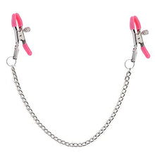 Load image into Gallery viewer, MONEYN Nipple Clamps Set of 2, Nipple Clamps with Chain Sex, Nipple Clamps Non Piercing Nipple Toys for Adult Women Pleasure (Pink)
