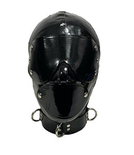 Load image into Gallery viewer, Rubber Mask Halloween Latex Hood with Detachable Blindfold and Mouth Cover Cosplay SM Ball (XS)
