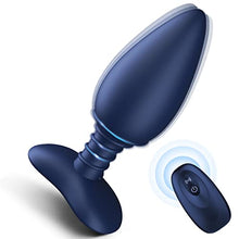 Load image into Gallery viewer, Vibrating Butt Plug, Silicone Rechargeable Anal Vibrator with Remote Control (Blue)
