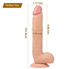 Load image into Gallery viewer, Soft Dildo for Hands-Free, Realistic Dildo Strong Suction Cup, 10 Inch Flesh
