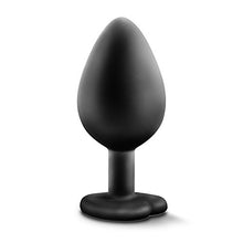 Load image into Gallery viewer, Blush Temptasia Bling Anal Plug - Platinum Cured Puria Silicone - Heart Shaped Butt Toy with Gem Base - Tapered Head for Easy Insertion and Ultrasilk Smooth - Comfortable for Long Term Wear - Black
