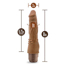 Load image into Gallery viewer, Blush Dr Skin Vibe 4 - Real Feel 8 Inch Realistic Vibrating Dildo - 1.5 Inch Width - IPX7 Waterproof - Soft Body Safe Material Multi Speed Bendable Vibrator - Sex Toy for Women Men Couples - Mocha
