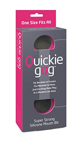 Quickie Bit Gag, Super Strong Silicone Open Mouth Gag. Bondage Toy Accessories for Adult Couple Play, Breathable, Light, Portable and Quiet, One Size Fits All, Perfect for Women and Men - Black