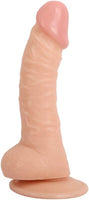 6 Inch Realistic Dildo, Body-Safe Material Lifelike Huge Penis with Strong Suction Cup for Hands-Free Play, Flexible Cock with Curved Shaft and Balls for Vaginal G-spot and Anal Play