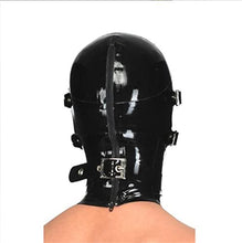 Load image into Gallery viewer, BERMEL Latex Hood Rubber HeadMask,Latex Head Cover,Back Zipper,Natural Latex Handmade for Unisex Cosplay Club Wear (XS)
