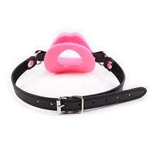 Load image into Gallery viewer, LSCZSLYH PU Leather Silicone Mouth Ball BDSM Bondage Lips Ring Open Gag Ball Adult Slave Erotic Toy for Couples Toys (Color : SM94-2, Size : A)
