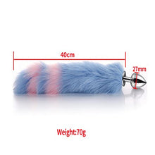 Load image into Gallery viewer, Fox Tail Anal Plugs with Collar Nipple Clips, Fox Ears Hair Band, Adult Toys Cosplay Set (Pink and Blue)
