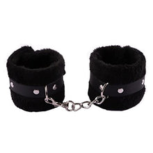 Load image into Gallery viewer, Jugaoge Adult Toys Fluffy Wrist Leather Hand Cuffs Role Play Set Accessories Adjustable Straps Wristband Bracelet Black One Size
