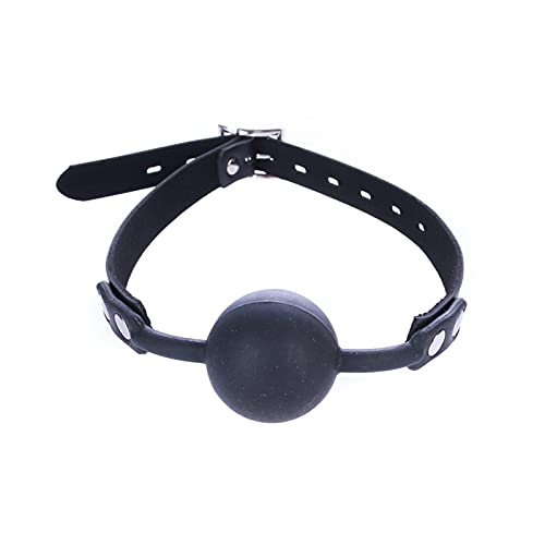 THAT NIGHT Silicone Gag Adult Games Toys,Mouth Gag PU Leather Accessories Adjustable Open Mouth Ball for Men Women Black