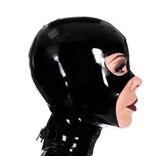 Load image into Gallery viewer, Latex Hood Women Full Cover Rubber Mask Big Eyes and Chin Zipper Latex Mask (XL, 0.6mm-zipper)
