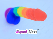 Load image into Gallery viewer, Sweet Jizz - 8.5&quot; Rainbow Silicone Dildo with Strong Suction Cup
