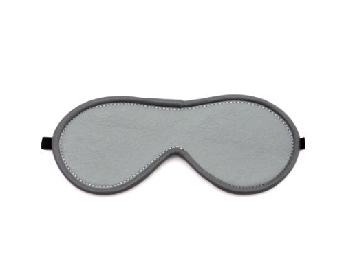 Heart 2 Heart Leather Blindfold - Suede Lined - Grey