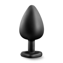 Load image into Gallery viewer, Blush Temptasia Bling Anal Plug - Platinum Cured Puria Silicone - Heart Shaped Butt Toy with Gem Base - Tapered Head for Easy Insertion and Ultrasilk Smooth - Comfortable for Long Term Wear - Black
