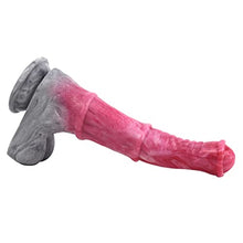 Load image into Gallery viewer, FRRDEI Horse Dildo Animal Realistic Dildos G spot 9.67in Large Silicone Knotted Dildos for Adult Sex Toy - Red Grey 1.0 Count
