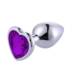 Load image into Gallery viewer, Anal Butt Plug Trainer Kit 3 PCS Metal Butt Plugs Heart Shaped Jewelry Anal Sex Trainer Toys Unisex Valentine&#39;s/Birthday Gift for Beginners Advanced Users (Deep Purple)
