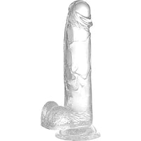 7.3 Inch Soft Realistic Dildo Body-Safe Material Clear Silicone Dildo Suitable for Women Men Couples Beginners