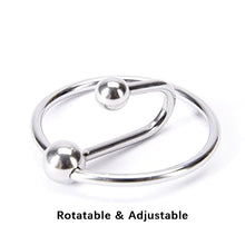 Load image into Gallery viewer, Stainless Steel Penis Cock Rings with Urethral Sounds Ball Male Erotic Penis Ring Adult Supplies (1.38 Inches)
