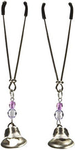 Load image into Gallery viewer, Heart 2 Heart Nipple Clamps - Tweezer - Beaded W/ Bells - Purple
