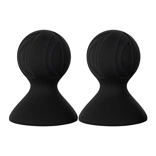 IEFIEL 2Pcs Female Nipple Sucker Silicone Women's Breast Pump Couple Funny Nipples Massage for Women Wife Black One Size