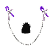 Load image into Gallery viewer, Nipple Clamps with Metal Chain, Adjustable Breast Clamps for Women Men, Non Piercing Nipple Clips for Women Men Pleasure (Purple)
