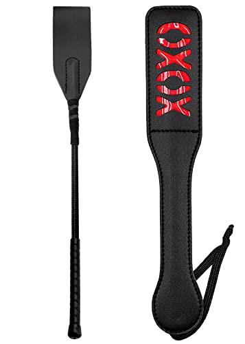 MILOPEDOX Sex BDSM Set Paddle Set - Double Layer BDSM Paddle - Sex Crop Spanking Faux Leather Paddle Role Play Cosplay - XOXO Sex Paddle Role Play